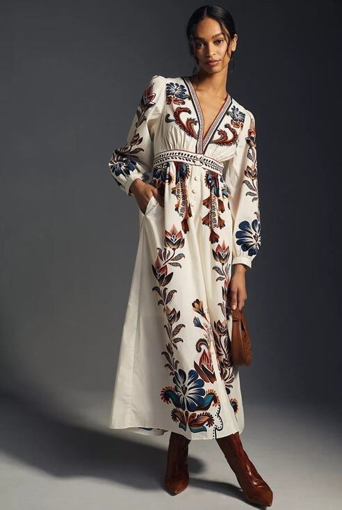 Anthropologie Dresses & Skirts - NWT❤️Farm Rio x Anthropologie V-Neck Maxi Dress szM